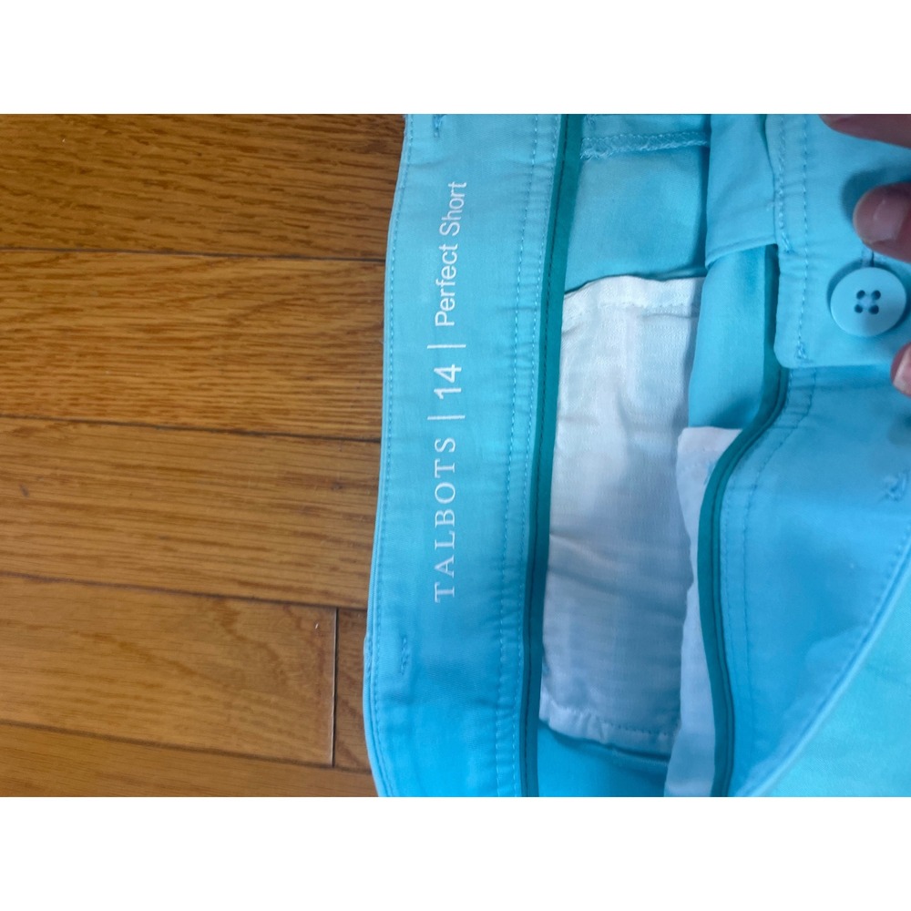 Talbots Perfect Short 5 Turquoise Blue Chino Shorts Womens 14 New - Picture 5 of 7